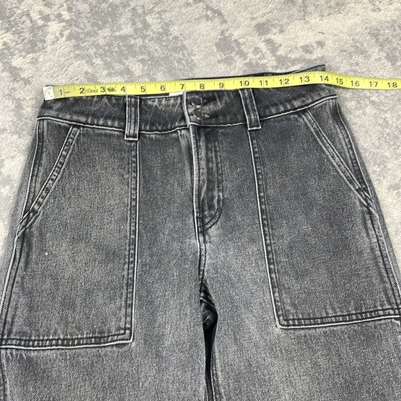 Oak + Fort Black Washed Cargo Jeans Baggy Loose Relaxed Sz 26 - Picture 9 of 12